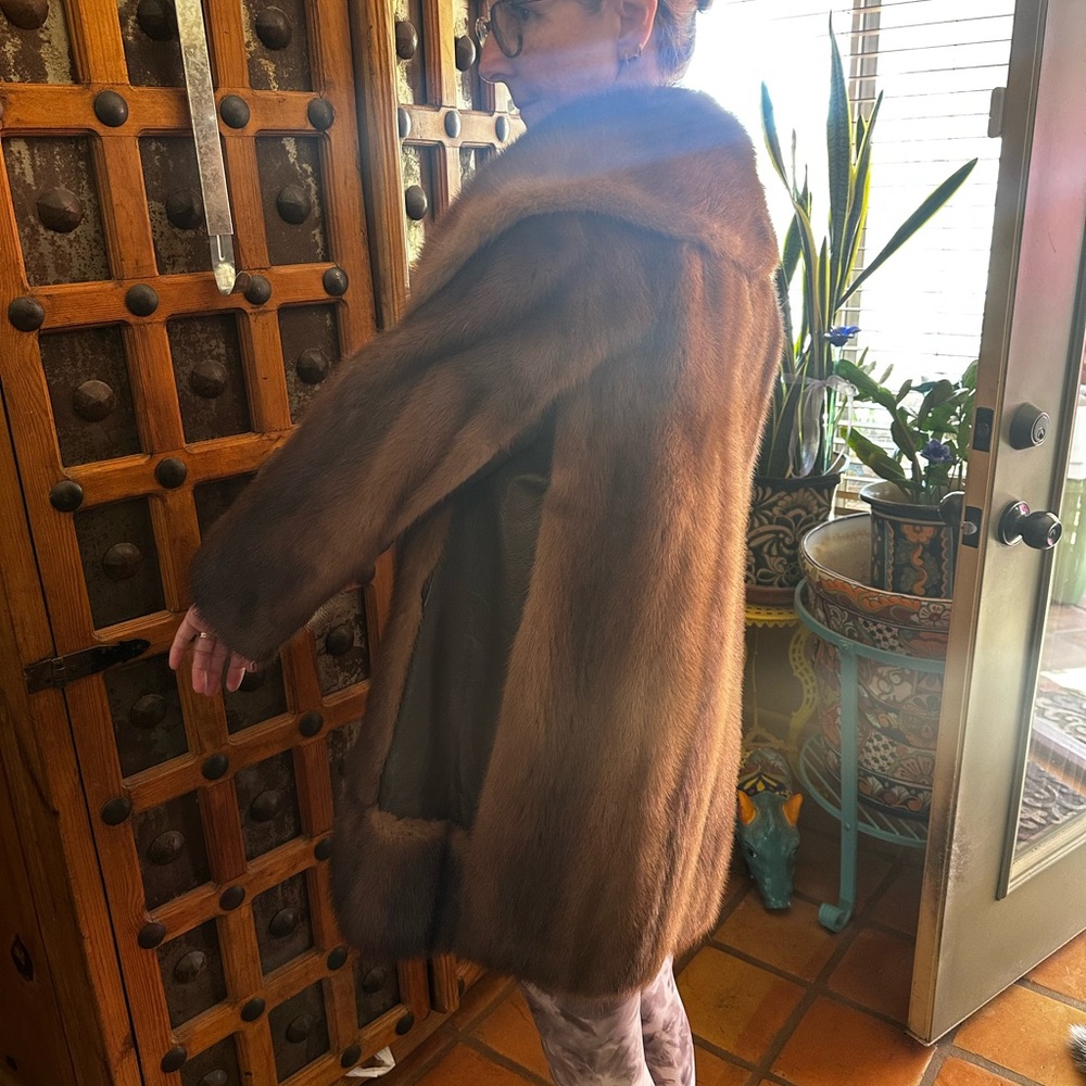 Beautiful Mink Stroller with Leather Inserts - Picture 7 of 10